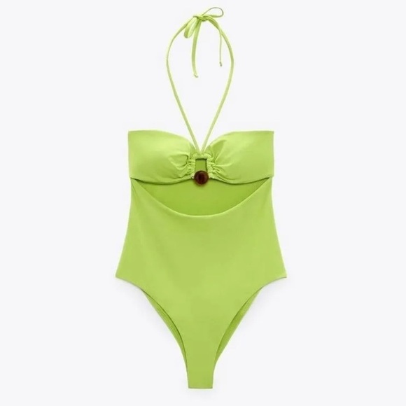 Zara Other - NWT Zara One Piece Swim Lime Green Womens Size Small